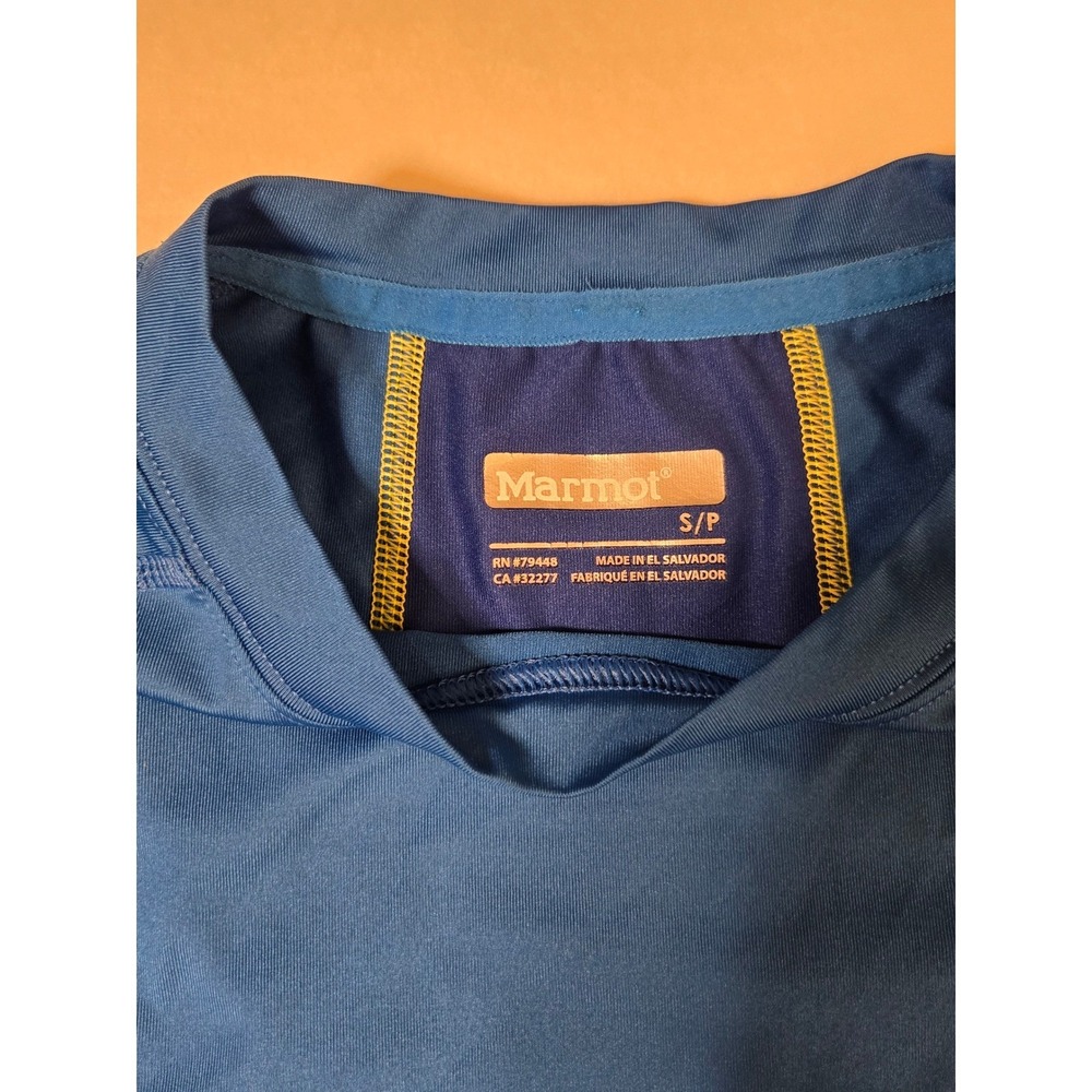 Marmot Performance Shirt Mens‎ Small Blue Excellent Long Sleeve Hiking Running - Picture 3 of 8